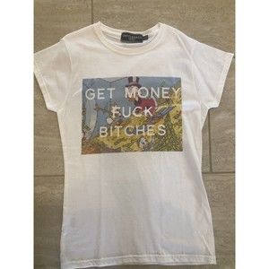 Untitled & Co. Womens Scrooge McDuck Get Money F*ck Bltches   t shirt Size XS